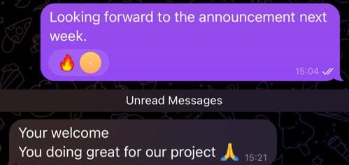 Client message: you doing great for our project